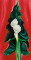 Calla Lilies on Red Georgia Okeeffe American modernism Precisionism